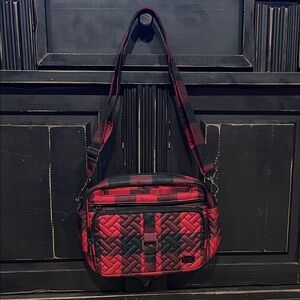 Lug Red and Black Plaid Crossbody Bag